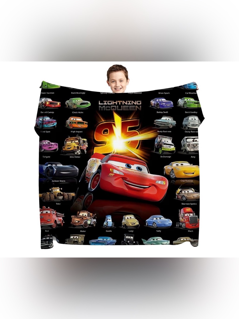 Lightning McQueen Disney Pixar Cars Graphic Throw Blanket 40”x50”